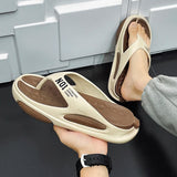 Fligmm Men's Flip Flops 2024 Summer EVA Platform Men's Slippers Outdoor Beach Shoes Soft Sole Non-slip Breathable Slides Shoes for Men