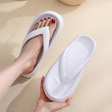 Fligmm Soft Sole EVA Women's Flip Flops 2024 Summer Beach Non-slip Cloud Slippers Women Thick Platform Clip Toe Bathroom Slides