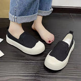 Fligmm Thick-soled Women Shoes Canvas Loafers Women Design Sense Sneakers Slip-on Flat-bottom Casual Platform Shoes Sneakers Women