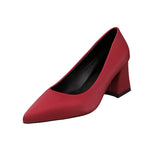 Fligmm for Women 2024 Hot Sale Spring and Autumn Women's Pumps Solid Color Pointed Toe Square Root Shallow Mouth Shoes Women