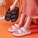 Fligmm Buckle Thick Platform Slippers Women Home Soft Sole eva Cloud Slides Sandals Woman 2024 Summer Non Slip Beach Flip Flops