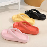 Fligmm Soft Sole EVA Women's Flip Flops 2024 Summer Beach Non-slip Cloud Slippers Women Thick Platform Clip Toe Bathroom Slides