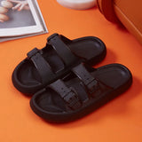 Fligmm Buckle Thick Platform Slippers Women Home Soft Sole eva Cloud Slides Sandals Woman 2024 Summer Non Slip Beach Flip Flops