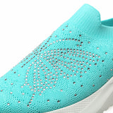 Fligmm Butterfly Knitting Sneakers Women Platform Breathable Mesh Walking Shoes Woman Fashion Elastic Slip On Sock Sneakers