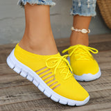 Fligmm Breathable Mesh Slippers for Women 2024 Lightweight Slip On Walking Shoes Woman Yellow Flat Bottom Non Slip Half Slippers