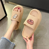 Fligmm Slip Cartoon Home Slippers Women Soft Sole Bathroom Slides Shoes Woman Summer Platform Sandals Orthopedic Unisex Slippers