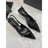 Fligmm Summer High Heel Sandals Buckle Punk Style Stiletto Pointed Toe Sexy Fashion Women's Shoes Luxury Sandals Women Designers