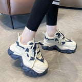 Fligmm 2024 New Spring Women's Chunky Platform Sneakers Lace Up Casual Sports Shoes Woman Fashion Thick Bottom Walking Shoes