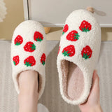 Fligmm Cartoon Cotton Slippers for Women 2024 Winter Warm Soft Sole Indoor House Slippers Woman Flats Non Slip Couple Plush Shoes