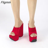 Fligmm New Ladies High Platform Summer Sandals Fashion Buckle Wedges High Heels women's Sandals Party Wedding Sexy Shoes Woman 0410