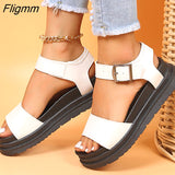 Fligmm Women Sandals High Quality Summer Sandals With Heels Casual Summer Shoes For Women Wedge Heel Platform Sandalias Mujer 2023 New 0410