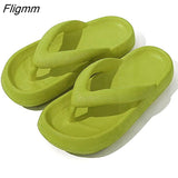 Fligmm Indoor Shoes Women 4.5cm Thick Bottom Platform Sea Flip-Flop Thong Sandals Summer Shoes Soft Bathroom Slippers 0410