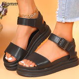 Fligmm Women Sandals High Quality Summer Sandals With Heels Casual Summer Shoes For Women Wedge Heel Platform Sandalias Mujer 2023 New 0410