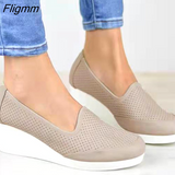 Fligmm New Women Casual Shoes Wedges Shoes Woman Sneakers Slip On Female Sneakers Hollow Breathable Zapatillas Mujer Ladies Shoes 0410