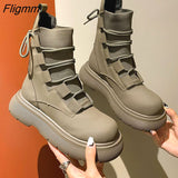 Fligmm autumn new boots women's autumn and winter short boots thick-soled inner increase women's boots motorcycle boots