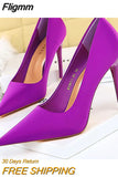 Fligmm Shoes 2023 New Women Pumps Fashion Wedding Shoes Satin High Heels Stiletto Sexy Party Shoes Women Heels Plus Size 43