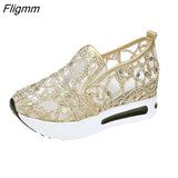 Fligmm Sandals Bling Mesh Sandals New Summer Shoes Women Fashion Slip-On Sandals Women Concise Platform Sneakers Women