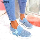 Fligmm Women Shoes Platform Women Sneakers Summer Mesh Comfy Sock Shoes Soft Rubber Sole Slip-On Hot Flat Woman Vulcanize Shoes