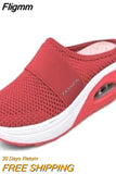 Fligmm Cushion Slip-On Women Walking Shoes Orthopedic Diabetic Ladies Platform Mules Mesh Lightweight Slippers Wedge Female Sneaker