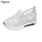 Fligmm Sandals Bling Mesh Sandals New Summer Shoes Women Fashion Slip-On Sandals Women Concise Platform Sneakers Women