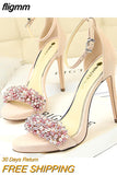 fligmm Shoes Pearl Rhinestones Super High Heels Suede Women Heels Sexy Party Shoes Summer Women Sandals Stiletto Women Pumps