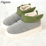 Fligmm Warm Women Snow Boots Winter New Style Men's Cotton Slippers Indoor Outdoor High Top Plush Lining Shoes Drop Shop