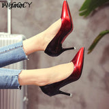 Fligmm color patent leather women's shoes 2023 spring and summer new pointed shallow mouth sexy stiletto heels work shoes