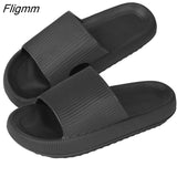 Fligmm Womens Slippers Beach Slides Cartoon Bear Flip Flops Men's Thick Sole Indoor Bathroom Anti-Slip Shoes 2023 Summer Couple Sandals