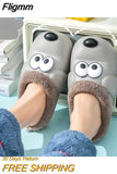 Fligmm Cotton Slippers Women Winter House Fur Warm Cotton Cute Lovely Cartoon Dog Indoor Shoes Couple Thick Soled Non Slip Slipper