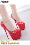 Fligmm New Spring Woman Pumps Shoes Sexy Extreme High Heels Wedding Party Size 35-42 Platform Heels Color matching Red Ladies 698