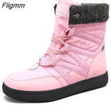 Fligmm Snow Boots Men 2023 New Men Shoes Flat Casual Winter Shoes Keep Warm Ankle Boots for Men Rubber Non-slip Couple Shoes