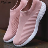 Fligmm Women Shoes Breathable Flats Elastic Flat Shoes For Women Sneakers Zapatos Mujer Spring Summer Footwear Lightweight Sports Shoes