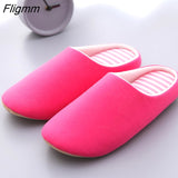 Fligmm Winter Waterproof Home Slippers Womens 2023 Plush Warm House Female Soft Slippers Non-Slip Memory Foam Couples Shoes Outdoor