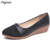 Fligmm Women's Shoes Pumps Low Heels Wedges Woman Casual Patchwork Cloth Pointed Toe Fashion Classics Elegant Princess Dance Shoes