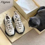 Fligmm New Spring Shoes for Women Sneakers Lightweight and Chunky Platform Shoes Fashion Casual Shoes Breathable Vulcanized Shoes