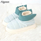 Fligmm Warm Women Snow Boots Winter New Style Men's Cotton Slippers Indoor Outdoor High Top Plush Lining Shoes Drop Shop