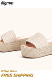 fligmm Women Flatform Espadrille Wedge Slides Sandals Slip On women's Sandals Leisure Casual Summer Beach Mules Platform Shoes