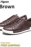 Fligmm New Casual Shoes Mens Leather Flats Lace-Up Shoes Simple Stylish Male Shoes Oxford Shoes For Men Large Sizes 2023