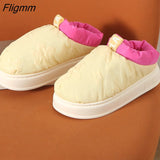 Fligmm Warm Women Snow Boots Winter New Style Men's Cotton Slippers Indoor Outdoor High Top Plush Lining Shoes Drop Shop