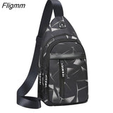 Fligmm Men's USB Chest Bag Designer Men Messenger Crossbody Package PU Leather Shoulder Bags Package Travel Chest Bag Bolso Hombre