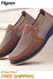 Fligmm Men Casual Shoes Mesh Breathable Men Flats Loafers Slip On Men Shoes Business Shoes Comfortable Work Shoes 2023