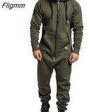 Fligmm Men Overalls Brand Long Sleeve Sweatshirt Garment Pajama Casual Tracksuit Jumpsuit Splicing Long Sleeve Male Clothes