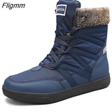 Fligmm Snow Boots Men 2023 New Men Shoes Flat Casual Winter Shoes Keep Warm Ankle Boots for Men Rubber Non-slip Couple Shoes