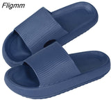 Fligmm Womens Slippers Beach Slides Cartoon Bear Flip Flops Men's Thick Sole Indoor Bathroom Anti-Slip Shoes 2023 Summer Couple Sandals