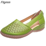 Fligmm Wedges Women Shoes Orthopedic Sandals Office Shoes Woman Slip-On Gladiator Casual Ladies Shoes Gingham Hollow Breathable 423-2