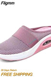 Fligmm Cushion Slip-On Women Walking Shoes Orthopedic Diabetic Ladies Platform Mules Mesh Lightweight Slippers Wedge Female Sneaker