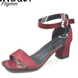 Fligmm Heel Sandals New Summer Shoes Woman Ankle Strap High Heel Sandals Women Open Toe Roman Shoes Buckle Strap Office Shoes