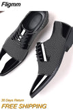 Fligmm Classic Men Dress Shoes For Men Oxfords Patent Leather Shoes Lace Up Formal Black Leather Wedding Party Shoes2023