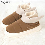 Fligmm Warm Women Snow Boots Winter New Style Men's Cotton Slippers Indoor Outdoor High Top Plush Lining Shoes Drop Shop