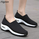 Fligmm Cushion Slip-On Women Walking Shoes Orthopedic Diabetic Ladies Platform Mules Mesh Lightweight Slippers Wedge Female Sneaker